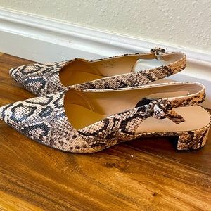 Franco Sarto snakeskin block heels